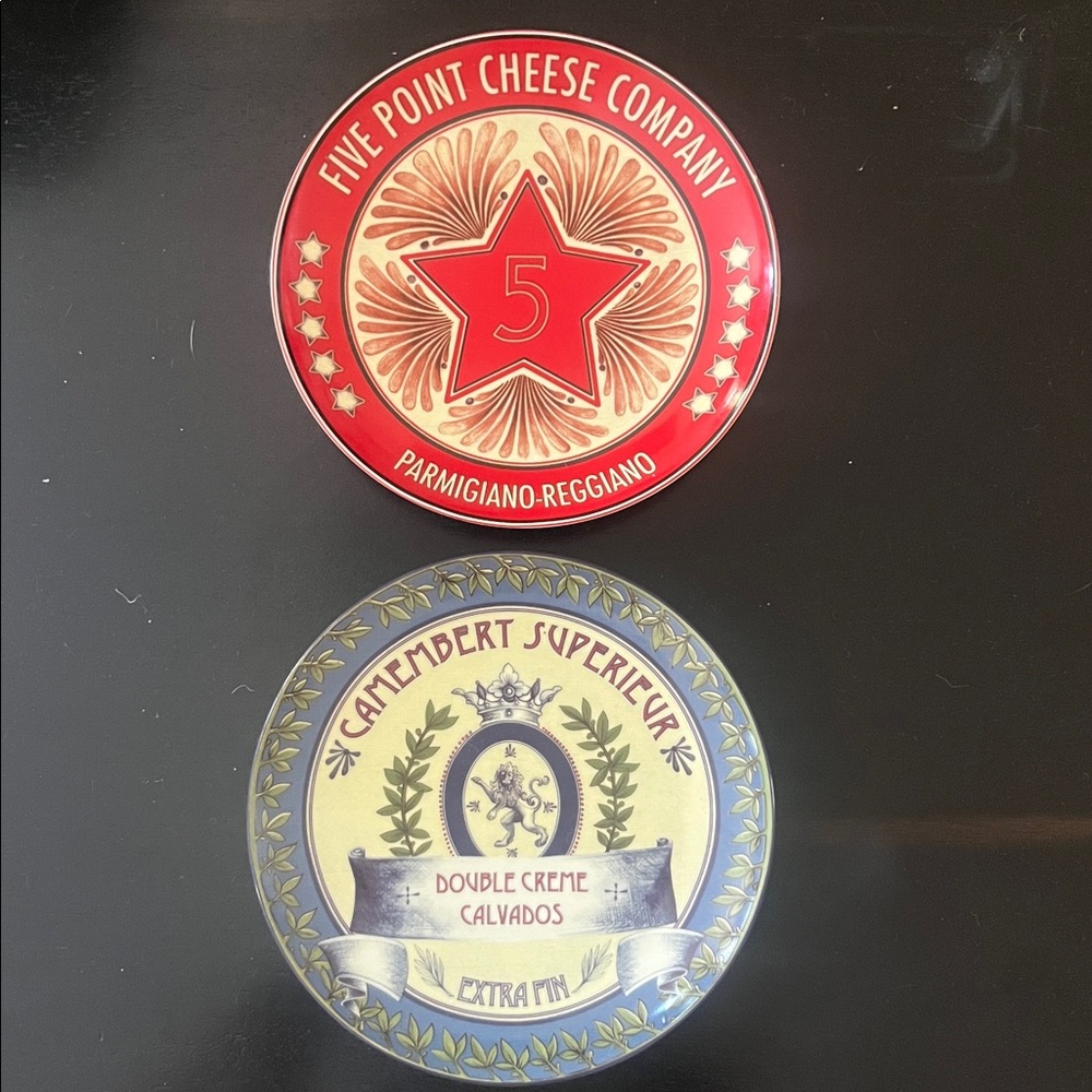 Pottery Barn Set of 2 Cheese Plates 7”
